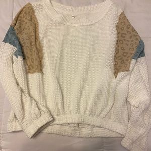 Boutique, woven patched sweat shirt